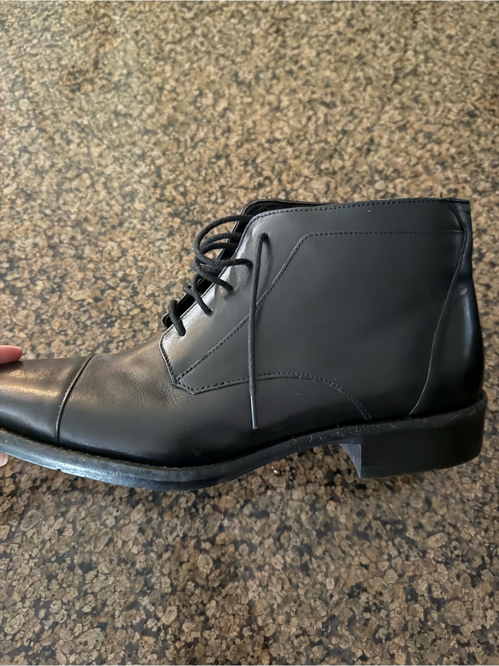 Johnston & Murphy Black Leather Lace-Up Boots/ NEW